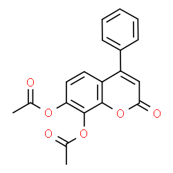 ChemSpider 2D Image | 2-Oxo-4-phenyl-2H-chromene-7,8-diyl diacetate | C19H14O6
