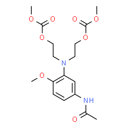 ChemSpider 2D Image | [(5-Acetamido-2-methoxyphenyl)imino]di-2,1-ethanediyl dimethyl biscarbonate | C17H24N2O8