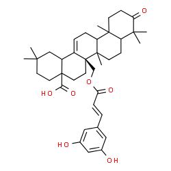 ChemSpider 2D Image | (5xi,8xi,9xi,10xi,17xi,18xi)-27-{[(2E)-3-(3,5-Dihydroxyphenyl)-2-propenoyl]oxy}-3-oxoolean-12-en-28-oic acid | C39H52O7