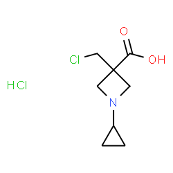 ChemSpider 2D Image | 3-(Chloromethyl)-1-cyclopropyl-3-azetidinecarboxylic acid hydrochloride (1:1) | C8H13Cl2NO2