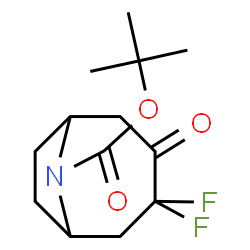 ChemSpider 2D Image | 2-Methyl-2-propanyl 3,3-difluoro-4-oxo-9-azabicyclo[4.2.1]nonane-9-carboxylate | C13H19F2NO3