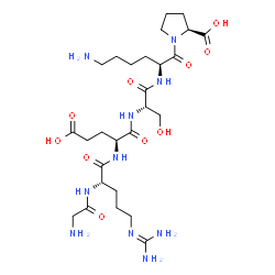 ChemSpider 2D Image | Glycyl-N~5~-(diaminomethylene)-L-ornithyl-L-alpha-glutamyl-L-seryl-L-lysyl-L-proline | C27H48N10O10