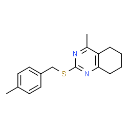 ChemSpider 2D Image | 4-Methyl-2-[(4-methylbenzyl)sulfanyl]-5,6,7,8-tetrahydroquinazoline | C17H20N2S