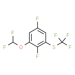 ChemSpider 2D Image | 1-(Difluoromethoxy)-2,5-difluoro-3-[(trifluoromethyl)sulfanyl]benzene | C8H3F7OS