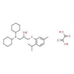 ChemSpider 2D Image | 1-(Dicyclohexylamino)-3-(2-isopropyl-5-methylphenoxy)-2-propanol ethanedioate (1:1) | C27H43NO6