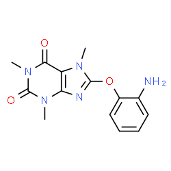 ChemSpider 2D Image | 8-(2-Aminophenoxy)-1,3,7-trimethyl-3,7-dihydro-1H-purine-2,6-dione | C14H15N5O3