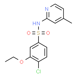 ChemSpider 2D Image | 4-Chloro-3-ethoxy-N-(4-methyl-2-pyridinyl)benzenesulfonamide | C14H15ClN2O3S