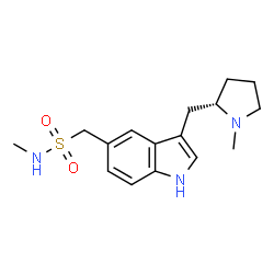 ChemSpider 2D Image | N-Methyl-1-(3-{[(2S)-1-methyl-2-pyrrolidinyl]methyl}-1H-indol-5-yl)methanesulfonamide | C16H23N3O2S