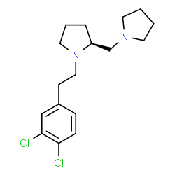 ChemSpider 2D Image | (2S)-1-[2-(3,4-Dichlorophenyl)ethyl]-2-(1-pyrrolidinylmethyl)pyrrolidine | C17H24Cl2N2