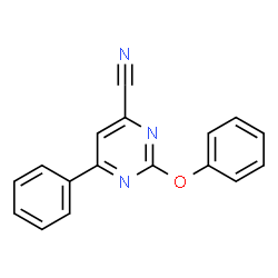 ChemSpider 2D Image | 2-Phenoxy-6-phenyl-4-pyrimidinecarbonitrile | C17H11N3O