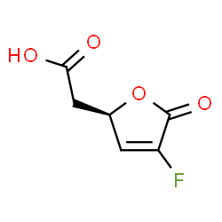 ChemSpider 2D Image | [(2R)-4-Fluoro-5-oxo-2,5-dihydro-2-furanyl]acetic acid | C6H5FO4