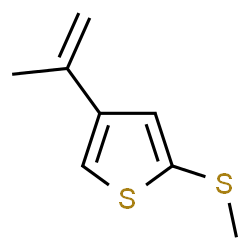 ChemSpider 2D Image | 4-Isopropenyl-2-(methylsulfanyl)thiophene | C8H10S2