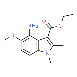 ChemSpider 2D Image | ethyl 4-amino-5-methoxy-1,2-dimethylindole-3-carboxylate | C14H18N2O3