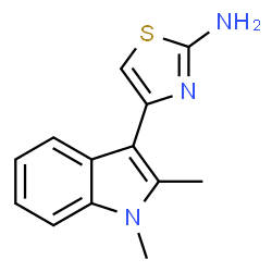ChemSpider 2D Image | 4-(1,2-Dimethyl-1H-indol-3-yl)-1,3-thiazol-2-amine | C13H13N3S