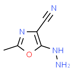 ChemSpider 2D Image | 5-Hydrazino-2-methyl-1,3-oxazole-4-carbonitrile | C5H6N4O
