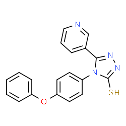 ChemSpider 2D Image | 4H-1,2,4-triazole-3-thiol, 4-(4-phenoxyphenyl)-5-(3-pyridinyl)- | C19H14N4OS