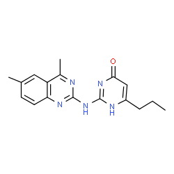 ChemSpider 2D Image | 2-[(4,6-Dimethyl-2-quinazolinyl)amino]-6-propyl-4(1H)-pyrimidinone | C17H19N5O