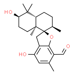 ChemSpider 2D Image | (2R,2'R,4a'S,6'R,8a'S)-4,6'-Dihydroxy-2',5',5',6,8a'-pentamethyl-3',4',4a',5',6',7',8',8a'-octahydro-2'H,3H-spiro[1-benzofuran-2,1'-naphthalene]-7-carbaldehyde | C23H32O4