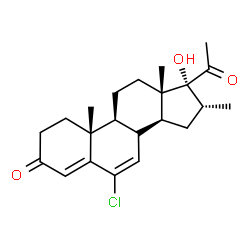 ChemSpider 2D Image | (8xi,16alpha)-6-Chloro-17-hydroxy-16-methylpregna-4,6-diene-3,20-dione | C22H29ClO3