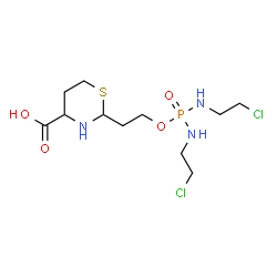 ChemSpider 2D Image | 2-[2-({Bis[(2-chloroethyl)amino]phosphoryl}oxy)ethyl]-1,3-thiazinane-4-carboxylic acid | C11H22Cl2N3O4PS