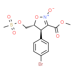 ChemSpider 2D Image | Methyl (4R,5R)-4-(4-bromophenyl)-5-{[(methylsulfonyl)oxy]methyl}-4,5-dihydro-1,2-oxazole-3-carboxylate 2-oxide | C13H14BrNO7S