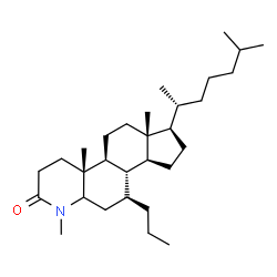 ChemSpider 2D Image | (4aR,4bS,6aR,7R,9aS,9bS,10S)-1,4a,6a-Trimethyl-7-[(2R)-6-methyl-2-heptanyl]-10-propylhexadecahydro-2H-indeno[5,4-f]quinolin-2-one | C30H53NO