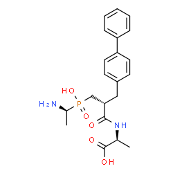 ChemSpider 2D Image | N-[(2S)-3-{[(1S)-1-Aminoethyl](hydroxy)phosphoryl}-2-(4-biphenylylmethyl)propanoyl]-L-alanine | C21H27N2O5P