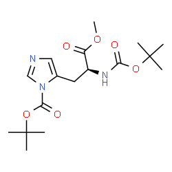 ChemSpider 2D Image | Methyl N,3-bis{[(2-methyl-2-propanyl)oxy]carbonyl}-L-histidinate | C17H27N3O6