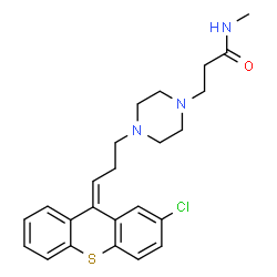 ChemSpider 2D Image | 3-{4-[(3Z)-3-(2-Chloro-9H-thioxanthen-9-ylidene)propyl]-1-piperazinyl}-N-methylpropanamide | C24H28ClN3OS