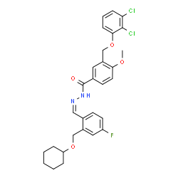 ChemSpider 2D Image | N'-[(Z)-{2-[(Cyclohexyloxy)methyl]-4-fluorophenyl}methylene]-3-[(2,3-dichlorophenoxy)methyl]-4-methoxybenzohydrazide | C29H29Cl2FN2O4