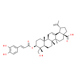 ChemSpider 2D Image | (3beta)-3-{[(2E)-3-(3,4-Dihydroxyphenyl)-2-propenoyl]oxy}-23-hydroxylupa-12,20(29)-dien-28-oic acid | C39H52O7