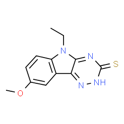 ChemSpider 2D Image | 5-ethyl-8-methoxy-2H-[1,2,4]triazino[5,6-b]indole-3-thione | C12H12N4OS