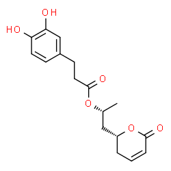 ChemSpider 2D Image | (2R)-1-[(2R)-6-Oxo-3,6-dihydro-2H-pyran-2-yl]-2-propanyl 3-(3,4-dihydroxyphenyl)propanoate | C17H20O6