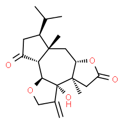ChemSpider 2D Image | (3aS,3bR,6aS,7aS,8S,10aR,10bS)-3a-Hydroxy-8-isopropyl-3b,7a-dimethyl-3-methylenedodecahydrofuro[3',2':6,7]azuleno[4,5-b]furan-5,10-dione | C20H28O5