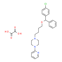ChemSpider 2D Image | 1-{4-[(4-Chlorophenyl)(phenyl)methoxy]butyl}-4-(2-pyridinyl)piperazine ethanedioate (1:1) | C28H32ClN3O5