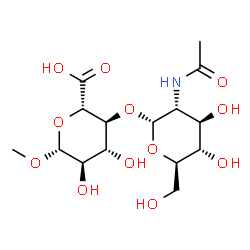 ChemSpider 2D Image | Methyl 4-O-(2-acetamido-2-deoxy-alpha-D-glucopyranosyl)-beta-D-glucopyranosiduronic acid | C15H25NO12