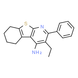 ChemSpider 2D Image | 3-ethyl-2-phenyl-5,6,7,8-tetrahydrobenzothiopheno[2,3-b]pyridin-4-amine | C19H20N2S