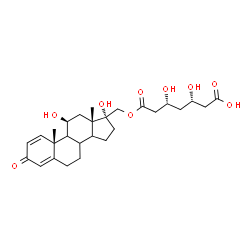 ChemSpider 2D Image | (3S,5R)-7-{[(8xi,9xi,11beta,14xi,17alpha)-11,17-Dihydroxy-3-oxoandrosta-1,4-dien-17-yl]methoxy}-3,5-dihydroxy-7-oxoheptanoic acid | C27H38O9