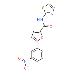 ChemSpider 2D Image | 5-(3-Nitrophenyl)-N-(1,3-thiazol-2-yl)-2-furamide | C14H9N3O4S
