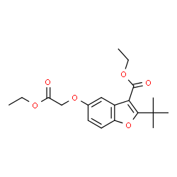 ChemSpider 2D Image | ethyl 2-tert-butyl-5-(2-ethoxy-2-oxoethoxy)-1-benzofuran-3-carboxylate | C19H24O6