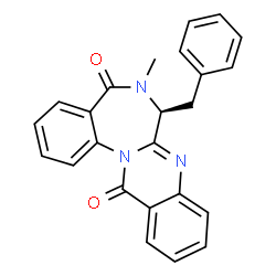ChemSpider 2D Image | (7S)-7-Benzyl-6-methyl-6,7-dihydroquinazolino[3,2-a][1,4]benzodiazepine-5,13-dione | C24H19N3O2