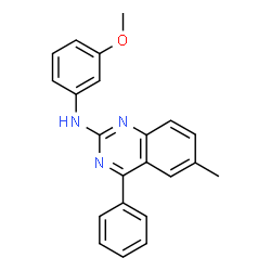 ChemSpider 2D Image | N-(3-Methoxyphenyl)-6-methyl-4-phenyl-2-quinazolinamine | C22H19N3O