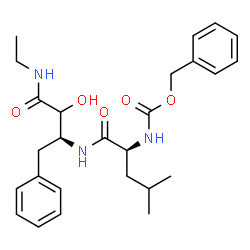 ChemSpider 2D Image | N~2~-[(Benzyloxy)carbonyl]-N-[(2S)-4-(ethylamino)-3-hydroxy-4-oxo-1-phenyl-2-butanyl]-L-leucinamide | C26H35N3O5