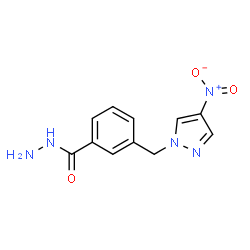 ChemSpider 2D Image | 3-[(4-Nitro-1H-pyrazol-1-yl)methyl]benzohydrazide | C11H11N5O3