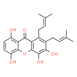 ChemSpider 2D Image | 1,4,5,6-Tetrahydroxy-7,8-diprenylxanthone | C23H24O6