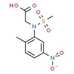 ChemSpider 2D Image | N-(2-Methyl-5-nitrophenyl)-N-(methylsulfonyl)glycine | C10H12N2O6S