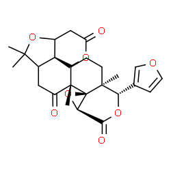 ChemSpider 2D Image | (8aR,8bR,9aS,12S,12aS,14bR)-12-(3-Furyl)-6,6,8a,12a-tetramethyldecahydro-3H-oxireno[d]pyrano[4',3':3,3a][2]benzofuro[5,4-f]isochromene-3,8,10(6H,9aH)-trione | C26H30O8