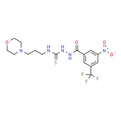 ChemSpider 2D Image | N-[3-(4-Morpholinyl)propyl]-2-[3-nitro-5-(trifluoromethyl)benzoyl]hydrazinecarbothioamide | C16H20F3N5O4S