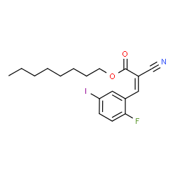 ChemSpider 2D Image | Octyl (2Z)-2-cyano-3-(2-fluoro-5-iodophenyl)acrylate | C18H21FINO2