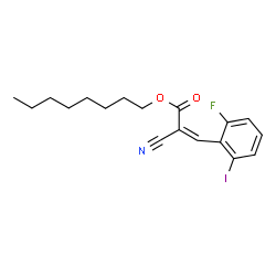 ChemSpider 2D Image | Octyl (2Z)-2-cyano-3-(2-fluoro-6-iodophenyl)acrylate | C18H21FINO2